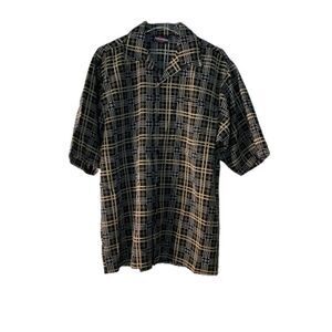 Solo Semore Mens Retro Vintage Inspired Plaid Shirt Black Tan M Medium